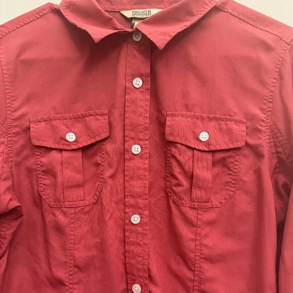 Duluth Trading Company Button Down Shirt - Coral Color - Size Medium - Picture 4 of 5